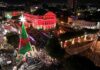 Amazonas abre Natal com show de iluminação no largo de São Sebastião