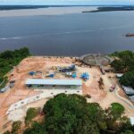 Oca Niemeyer no Parque Encontro das Águas recebe volume recorde de concreto