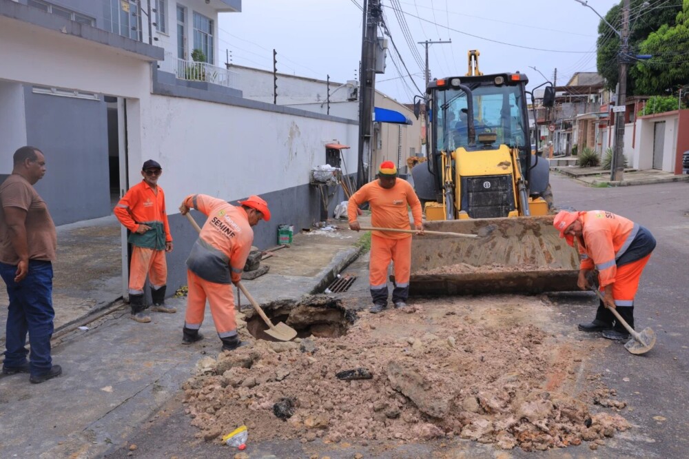 Prefeitura de Manaus age rapidamente e recupera drenagem na rua René de Nápolis, Adrianópolis