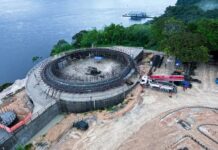 Parque Encontro das Águas Rosa Almeida em Manaus avança com novo anel na Oca Niemeyer e rampa