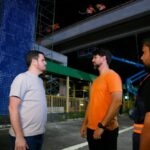 Prefeito Renato Junior supervisiona concretagem da nova passarela Santos Dumont na Torquato Tapajós