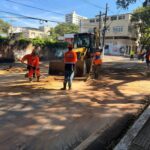 Prefeitura de Manaus age de madrugada e impede afundamento de via na avenida Getúlio Vargas