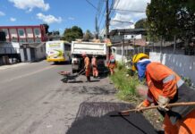 Prefeitura de Manaus intensifica operação ‘Tapa-Buracos’ e revitaliza avenida principal do conjunto Ajuricaba