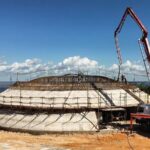 Oca Niemeyer no Parque Encontro das Águas avança com concretagem do nono anel da cúpula