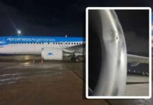 Avião da Aerolíneas Argentinas sofre danos por impacto de drone no Galeão