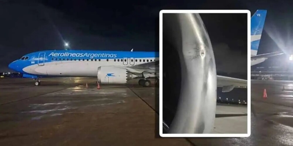 Avião da Aerolíneas Argentinas sofre danos por impacto de drone no Galeão