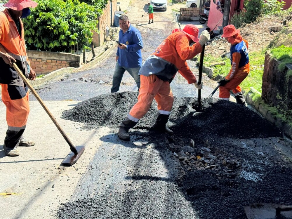 Prefeitura de Manaus melhora segurança e mobilidade com recuperação asfáltica na comunidade Monte Sinai