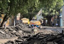 Obras da Rua Gastronômica na Ferreira Pena avançam com retirada de asfalto e nova infraestrutura