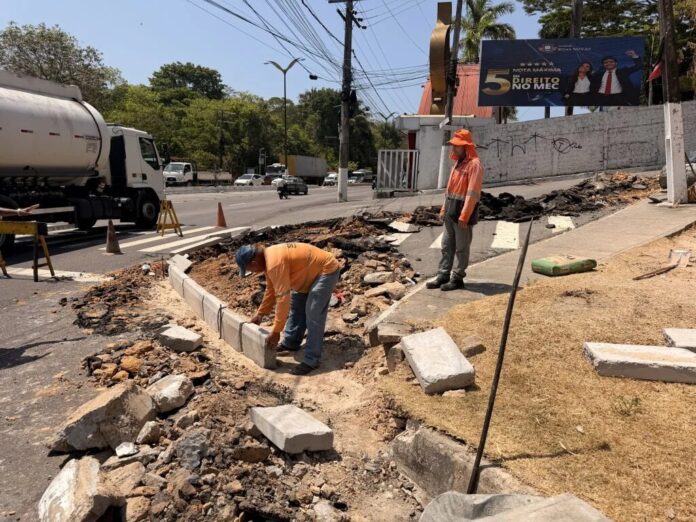 Prefeitura de Manaus inicia obras de ampliação na Avenida Rodrigo Otávio para segurança de pedestres