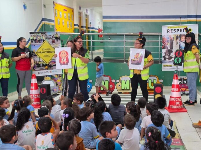 Educação infantil de Manaus aprende sobre segurança no trânsito com ações do IMMU